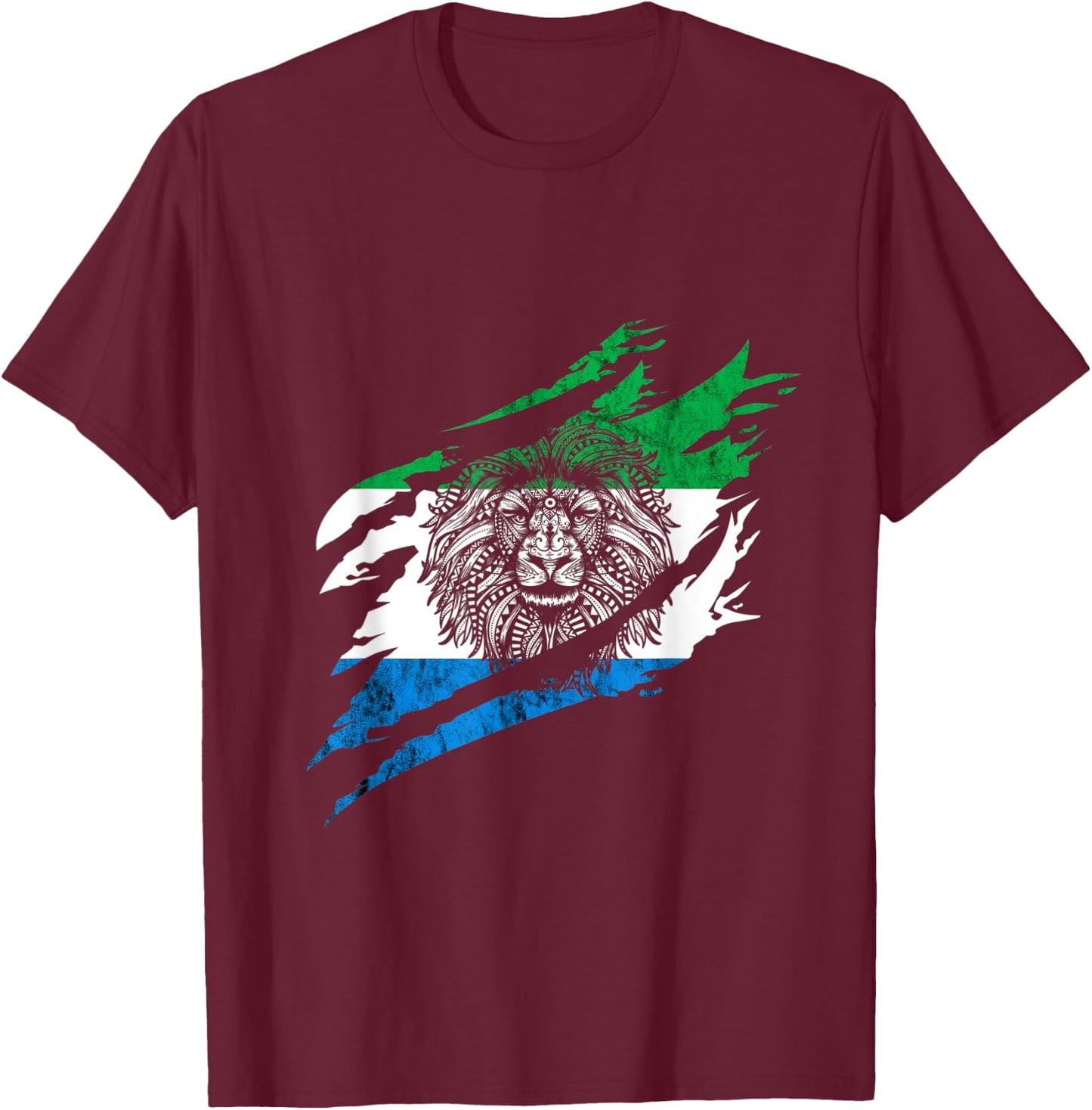 Sierra Leone Heroic Flag Sierra Leonean Pride Roots T-Shirt - T-Shirt | Maroon