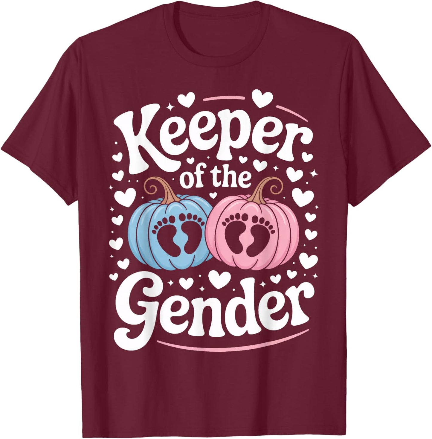 Keeper of The Gender Daddy Mom to Be Gender Reveal T-Shirt - T-Shirt | Maroon