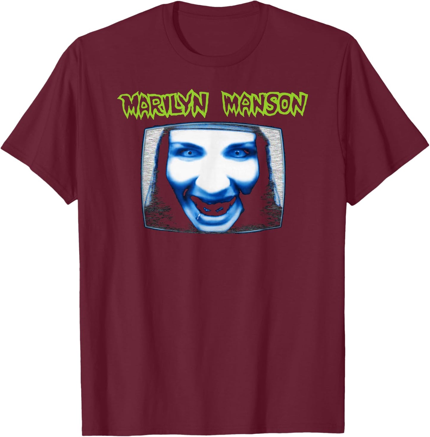 Marilyn Manson – TV with Logo T-Shirt - T-Shirt | Maroon