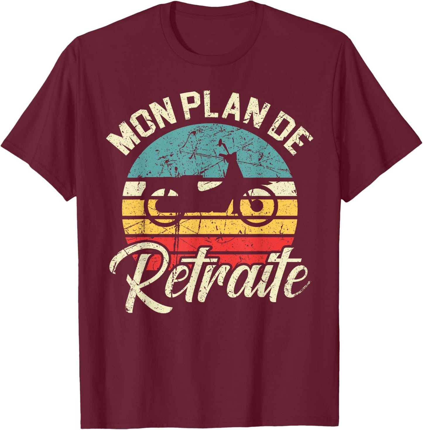 My Retirement Plan Mount the Moped Gift Moped T-Shirt - T-Shirt | Maroon