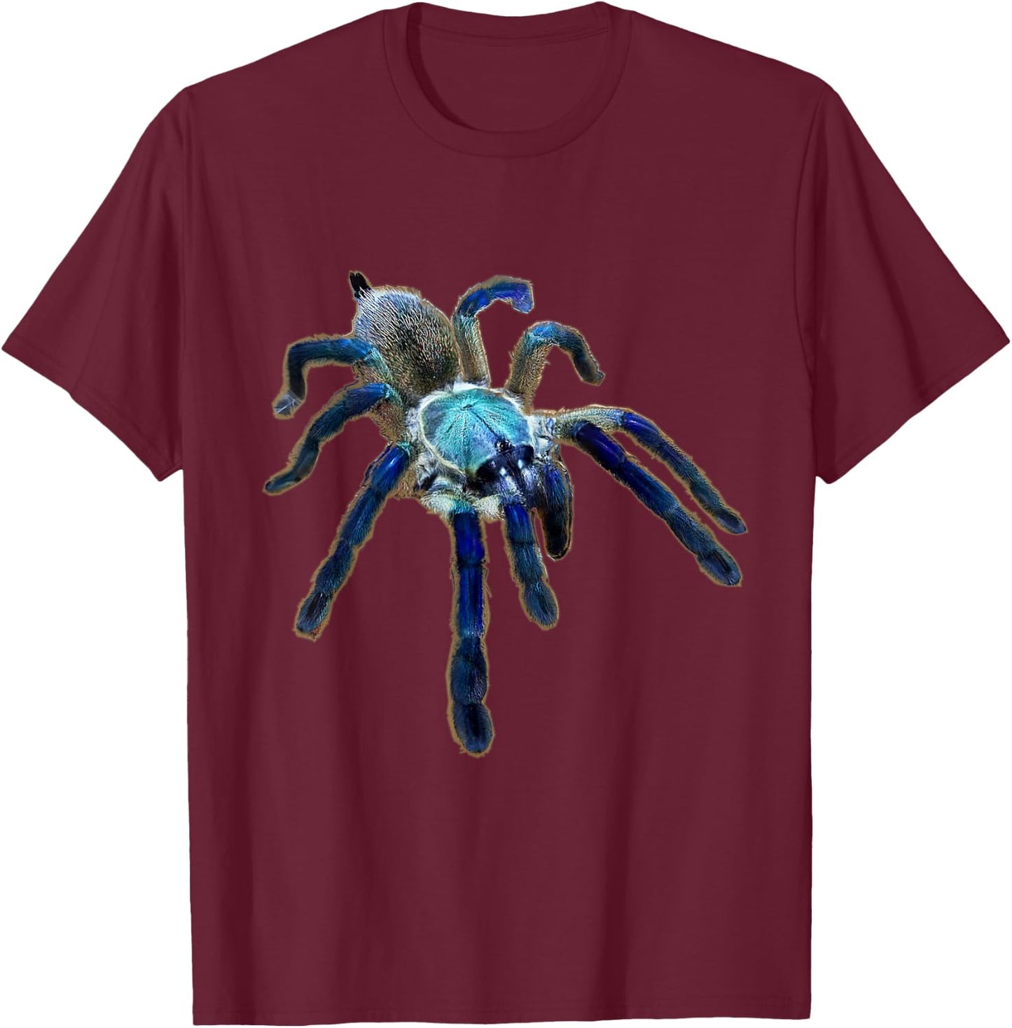 Socotra Island Blue Baboon Tarantula Spider (M. balfouri) T-Shirt - T-Shirt | Maroon