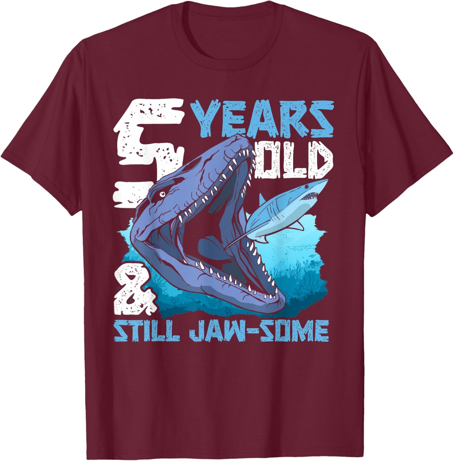 Marine Reptile Mosasaur Paleontology Prehistoric Mosasaurus T-Shirt - T-Shirt | Maroon