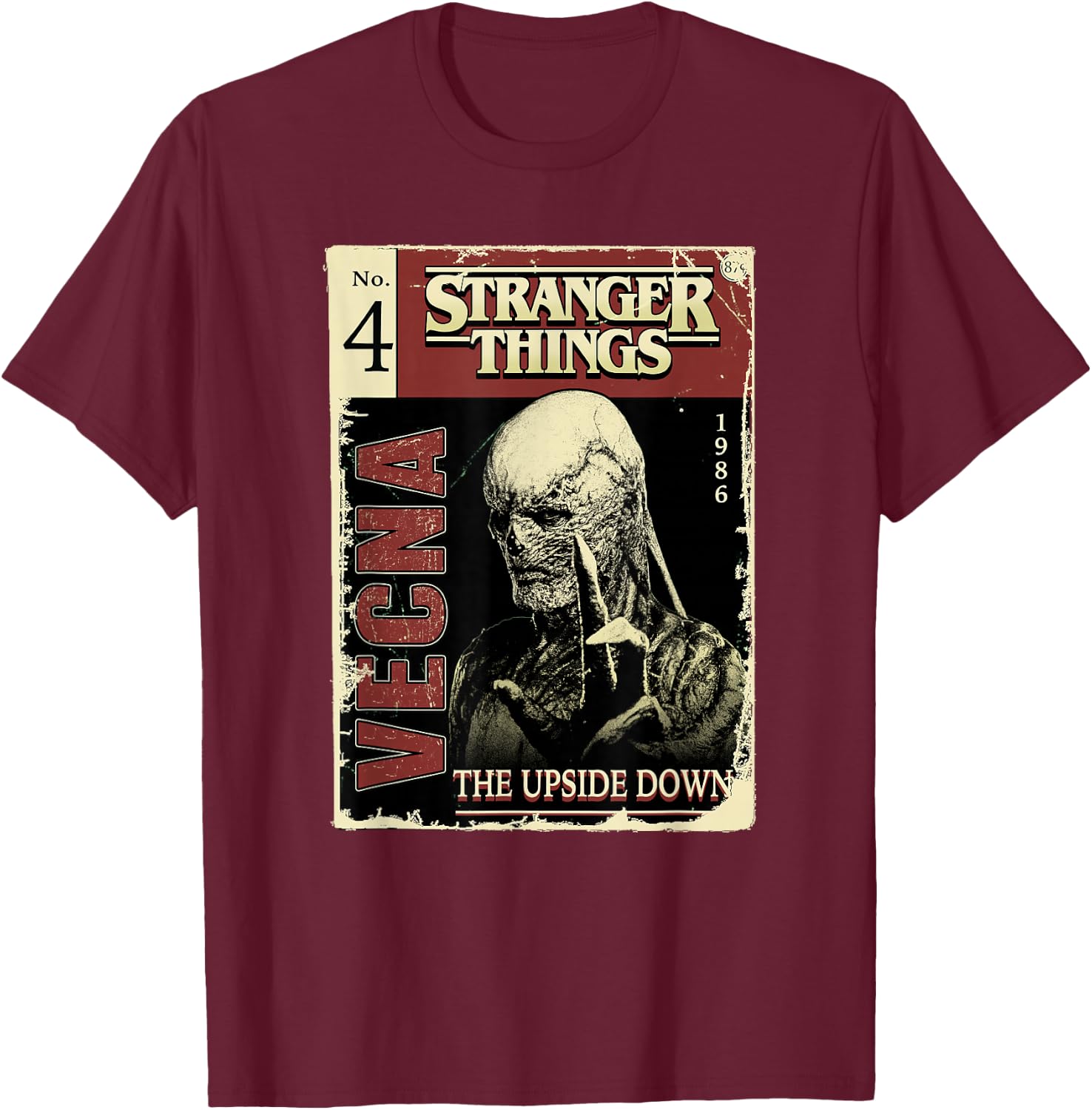 Stranger Things 4 Vecna Comic Book Cover T-Shirt - T-Shirt | Maroon