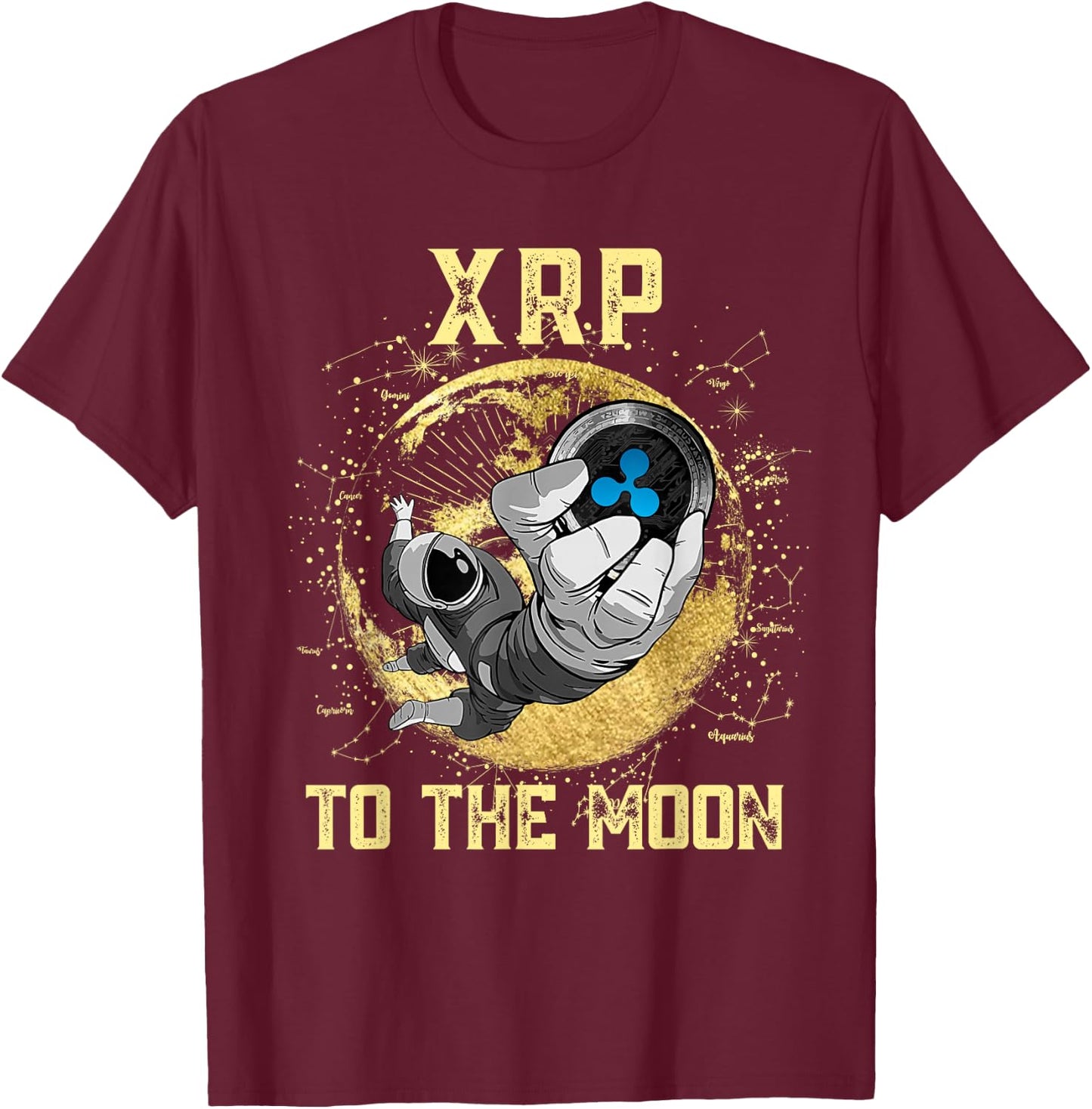 Ripple XRP Hodl shirt, cryptocurrency XRP to the Moon T-Shirt - T-Shirt | Maroon
