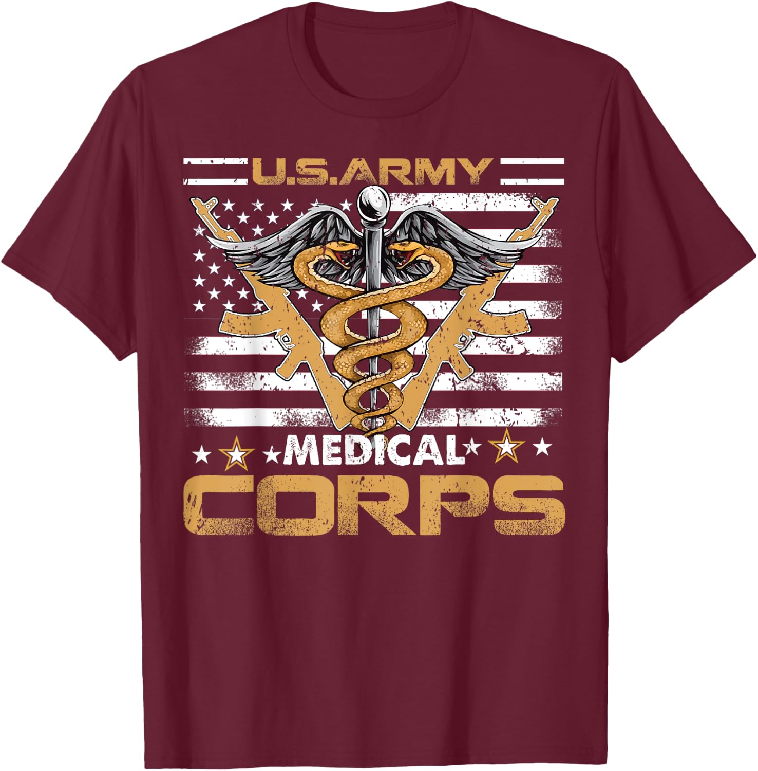 US Army Medical Corps, Perfect Veteran Medical Military Gift T-Shirt - T-Shirt | Maroon