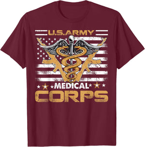 US Army Medical Corps, Perfect Veteran Medical Military Gift T-Shirt - T-Shirt | Maroon