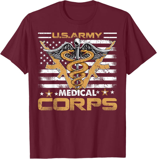 US Army Medical Corps, Perfect Veteran Medical Military Gift T-Shirt - T-Shirt | Maroon