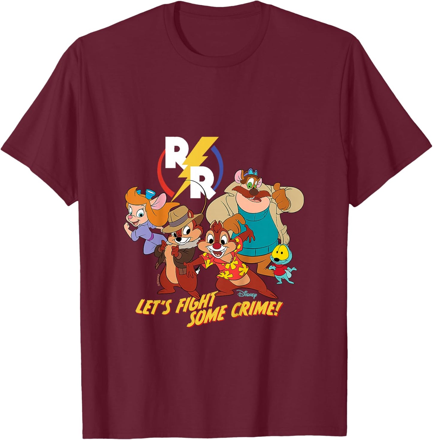 Kids Chip 'N Dale Rescue Rangers - Let's Fight Some Crime T-Shirt - T-Shirt | Maroon