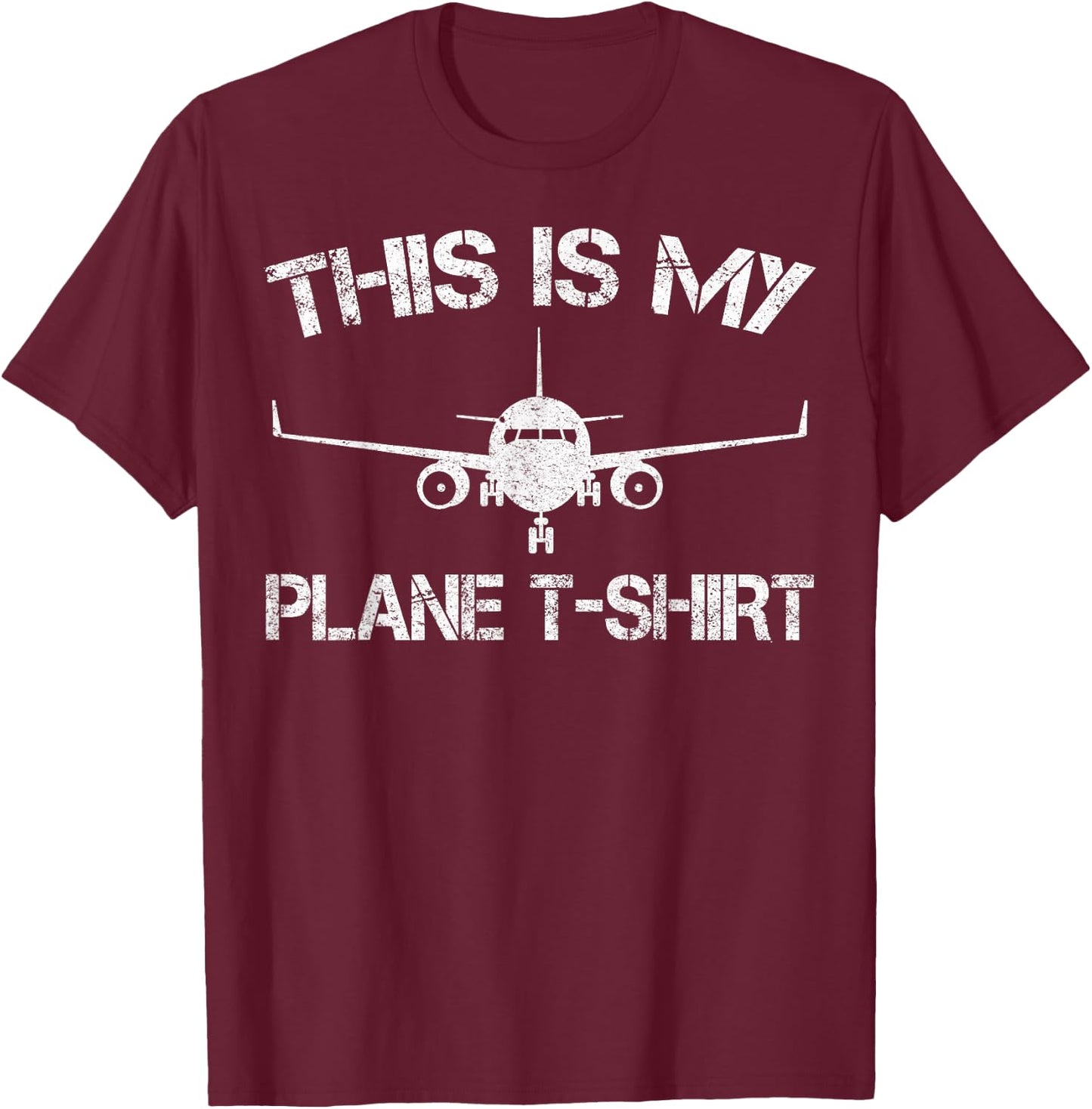 This is My Plane Airplane Pilot Gifts T-Shirt - T-Shirt | Maroon