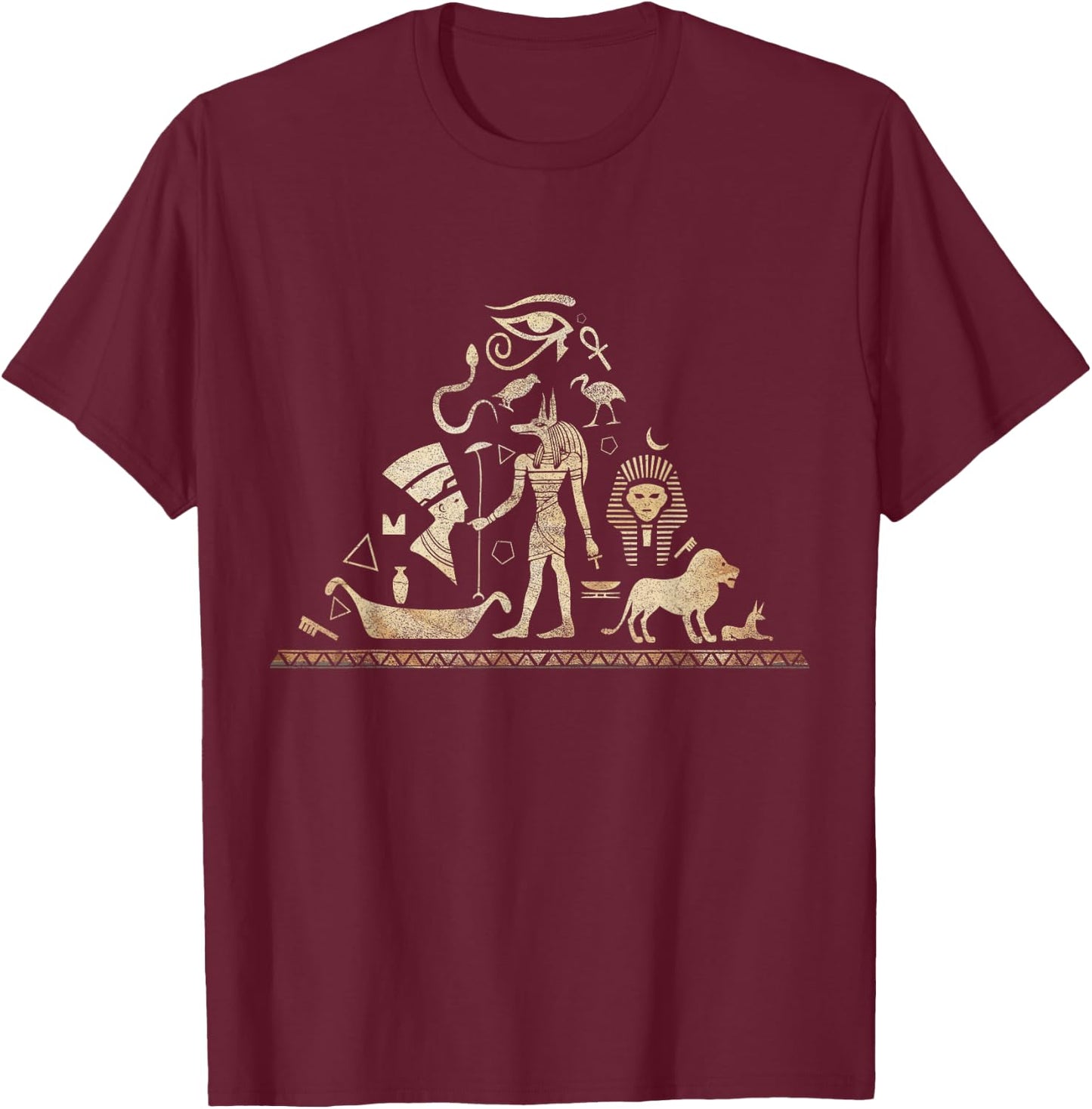 Pharaoh Pyramid Egypt T-Shirt - T-Shirt | Maroon