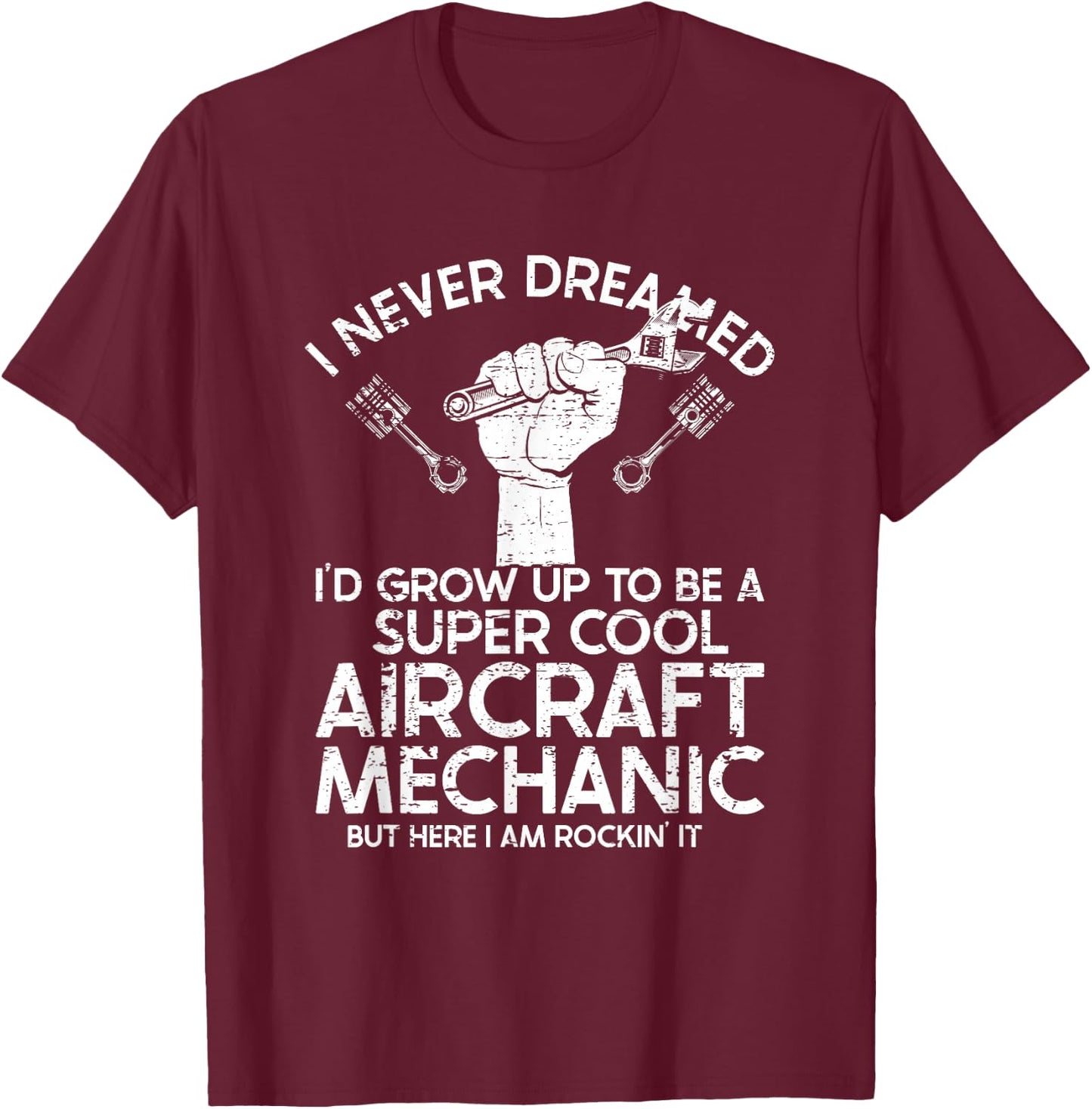 Airplane Mechanic Aircraft Maintenance Pilot Technician T-Shirt - T-Shirt | Maroon
