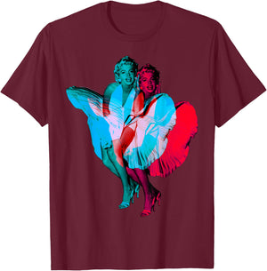 Marilyn Monroe 3D Classic Dress Pose T-Shirt - T-Shirt | Maroon