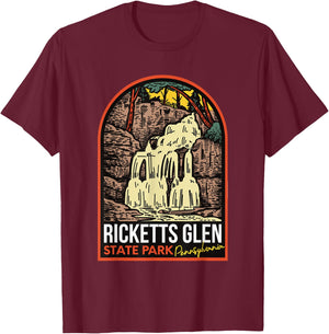Ricketts Glen State Park Pennsylvania Vintage T-Shirt - T-Shirt | Maroon