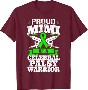 Proud Mimi Of A Cerebral Palsy Warrior CP Awareness Grandma T-Shirt - T-Shirt | Maroon