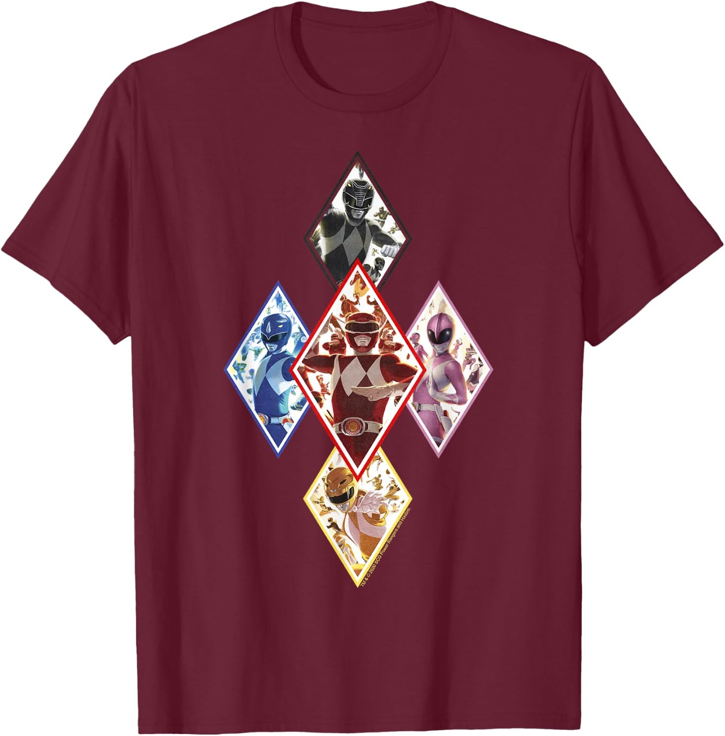 Power Rangers White Ranger Battle Comic Poster T-Shirt - T-Shirt | Maroon