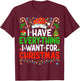 I Have Everything I Need Couples Pajamas Christmas Couple T-Shirt - T-Shirt | Maroon