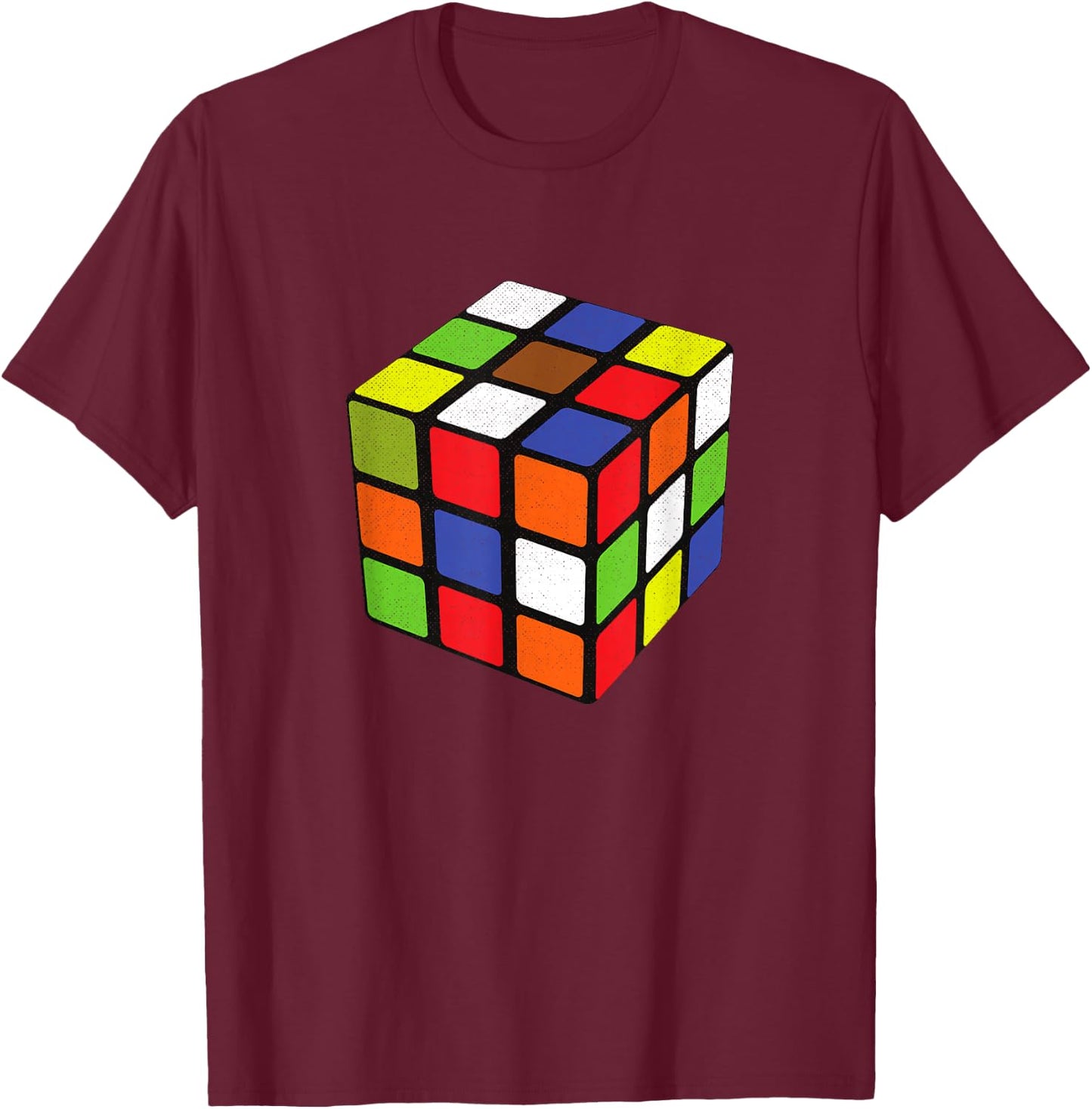 Rubiks Cube Colorful 3x3 Cube Math Game Speed Cubing Puzzle T-Shirt - T-Shirt | Maroon