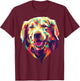 colorful Golden Retriever head face dog for lovers of dogs Women Kids T-Shirt - T-Shirt | Maroon