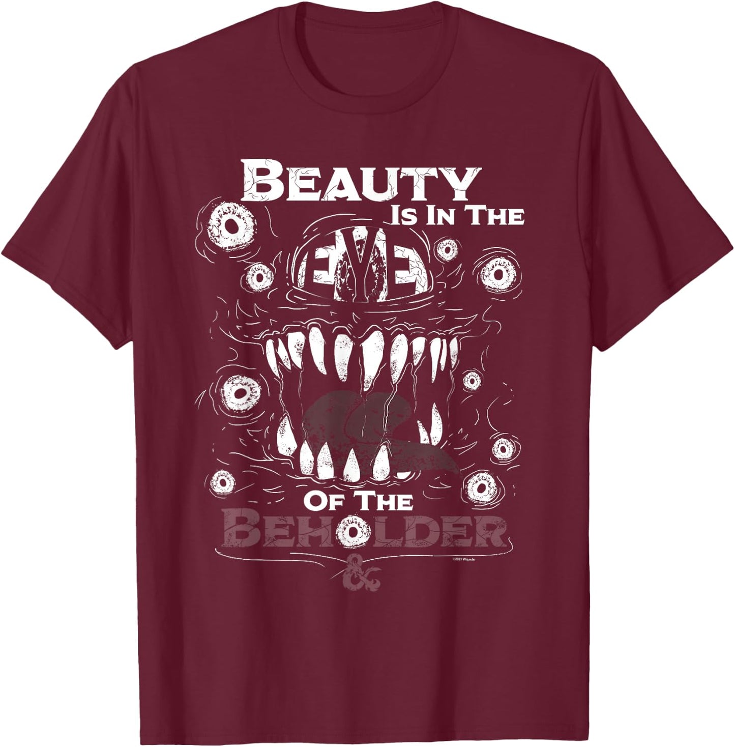 Dungeons & Dragons Beauty is in The Eye T-Shirt - T-Shirt | Maroon