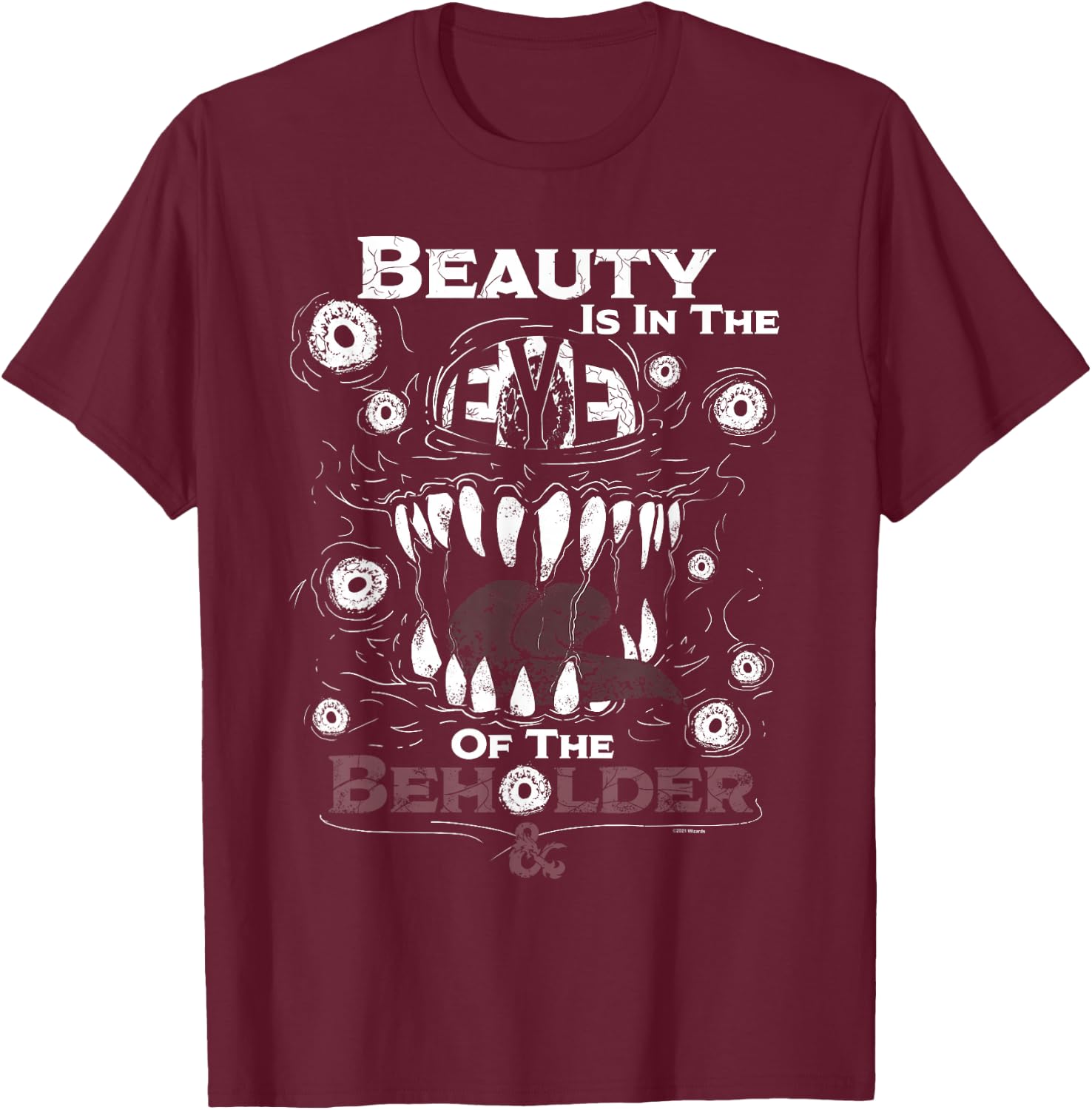 Dungeons & Dragons Beauty is in The Eye T-Shirt - T-Shirt | Maroon
