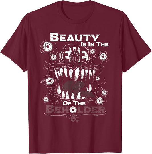 Dungeons & Dragons Beauty is in The Eye T-Shirt - T-Shirt | Maroon