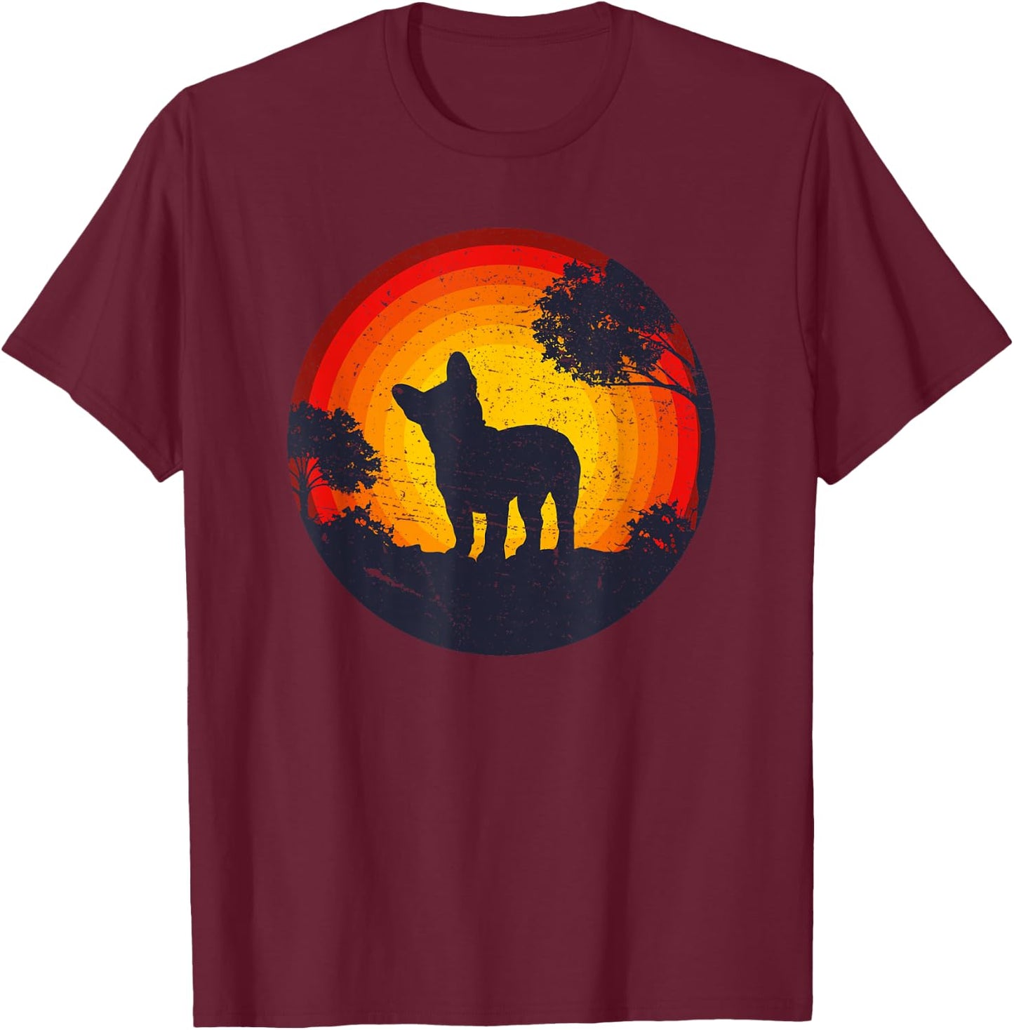 French Bulldog Frenchie Dog T-Shirt - T-Shirt | Maroon