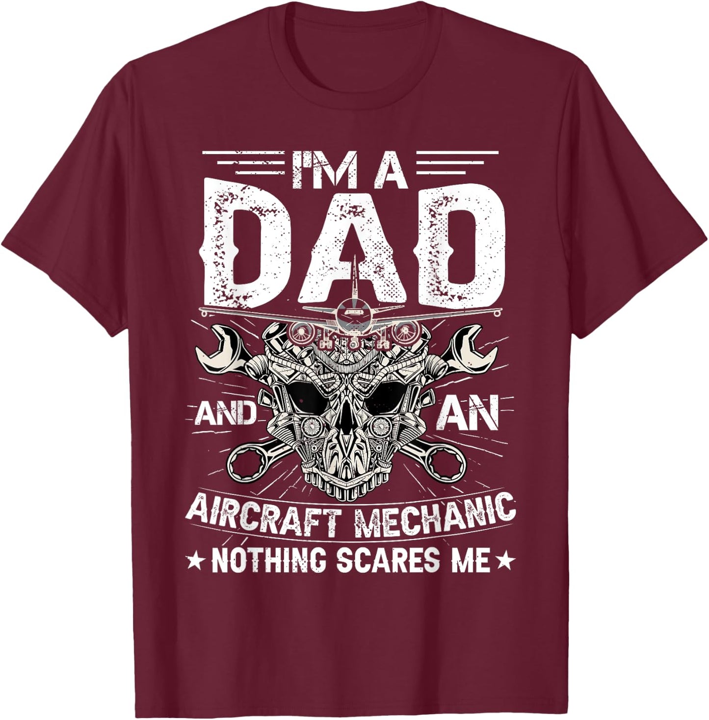 Funny Dad Airplane Plane Aviation Aircraft Mechanic T-Shirt - T-Shirt | Maroon
