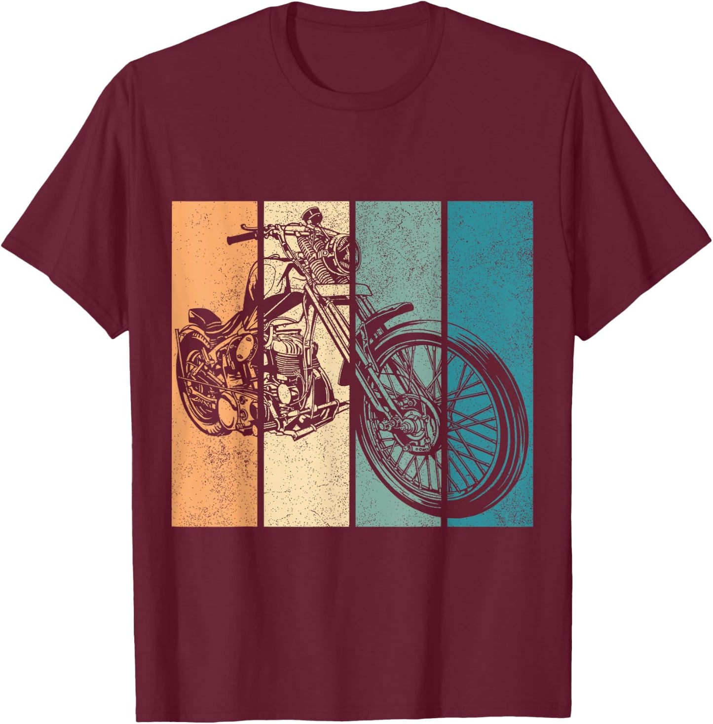 Vintage Retro Motorcycle Chopper Bikers Men Women Boys Girls T-Shirt - T-Shirt | Maroon