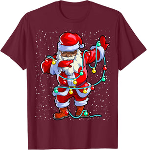 Santa Claus Black Christmas Afro African American Xmas T-Shirt - T-Shirt | Maroon