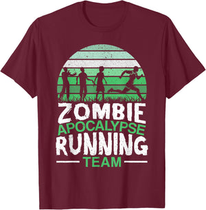 Zombie Apocalypse Running Team Halloween Trick Or Treat T-Shirt - T-Shirt | Maroon
