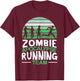 Zombie Apocalypse Running Team Halloween Trick Or Treat T-Shirt - T-Shirt | Maroon