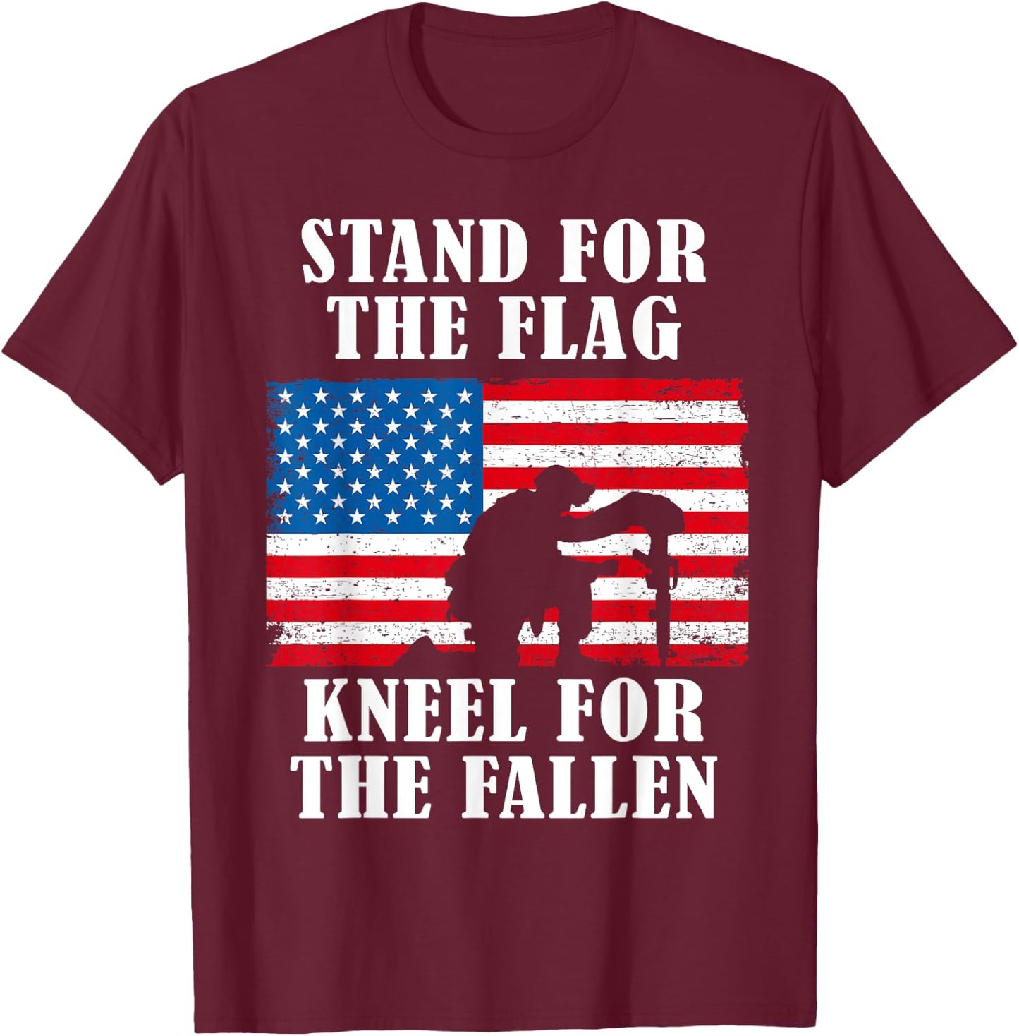 Stand for the Flag | Veterans Day Partiotic Military T-Shirt - T-Shirt | Maroon