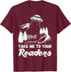 English Teacher Library Fun Alien Reading Gift T-Shirt - T-Shirt | Maroon