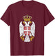 Serbian Coat of Arms Serbian Flag Symbol Balkan T-Shirt - T-Shirt | Maroon