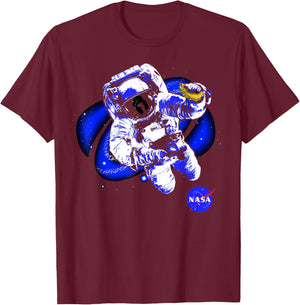 NASA Astronaut In Space With A Taco T-Shirt - T-Shirt | Maroon