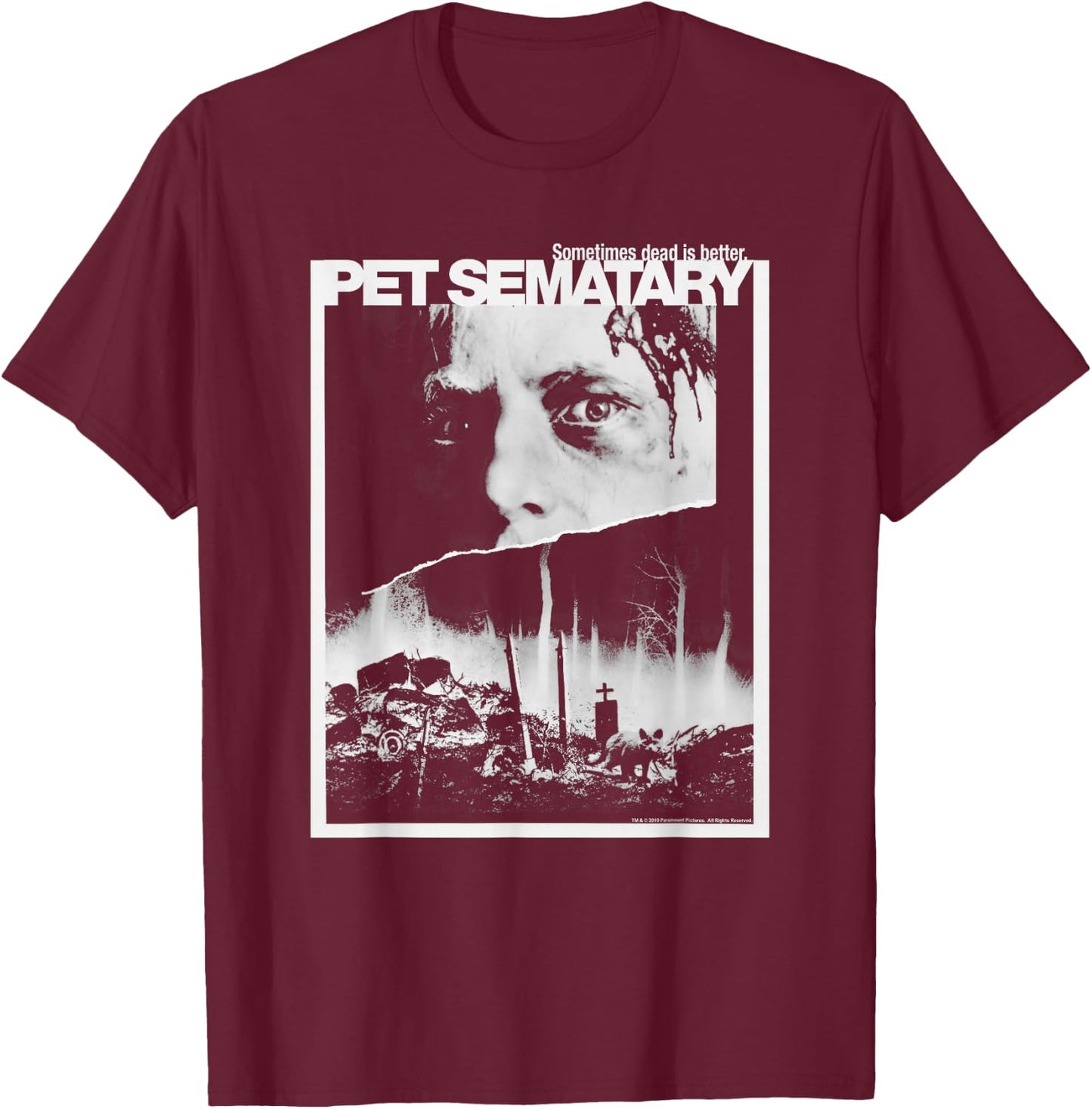 Pet Semetary Poster T-Shirt - T-Shirt | Maroon