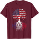 French Roots American Grown Tree Flag T-Shirt - T-Shirt | Maroon