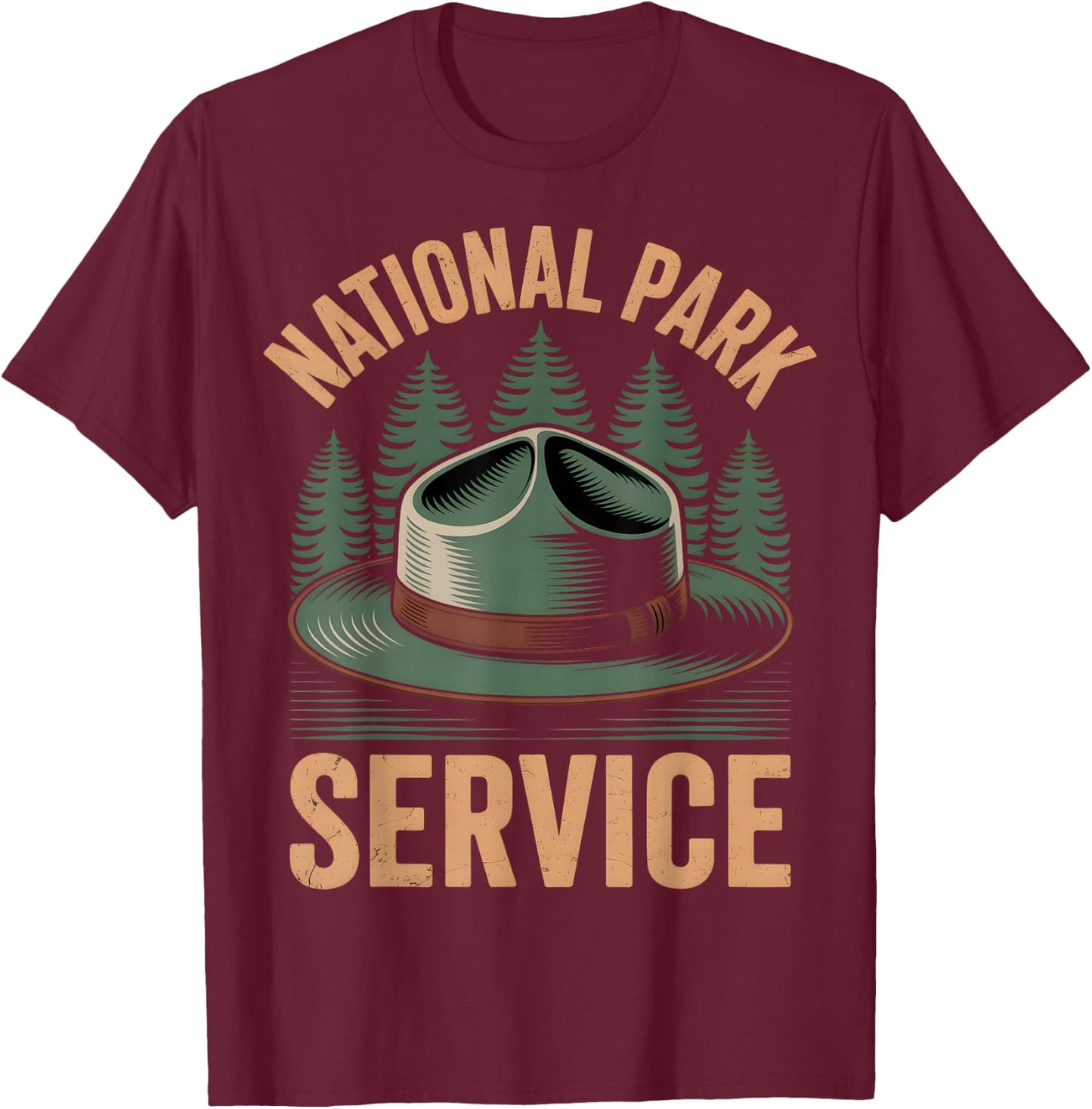 Vintage National Park Service Ranger T-Shirt - T-Shirt | Maroon