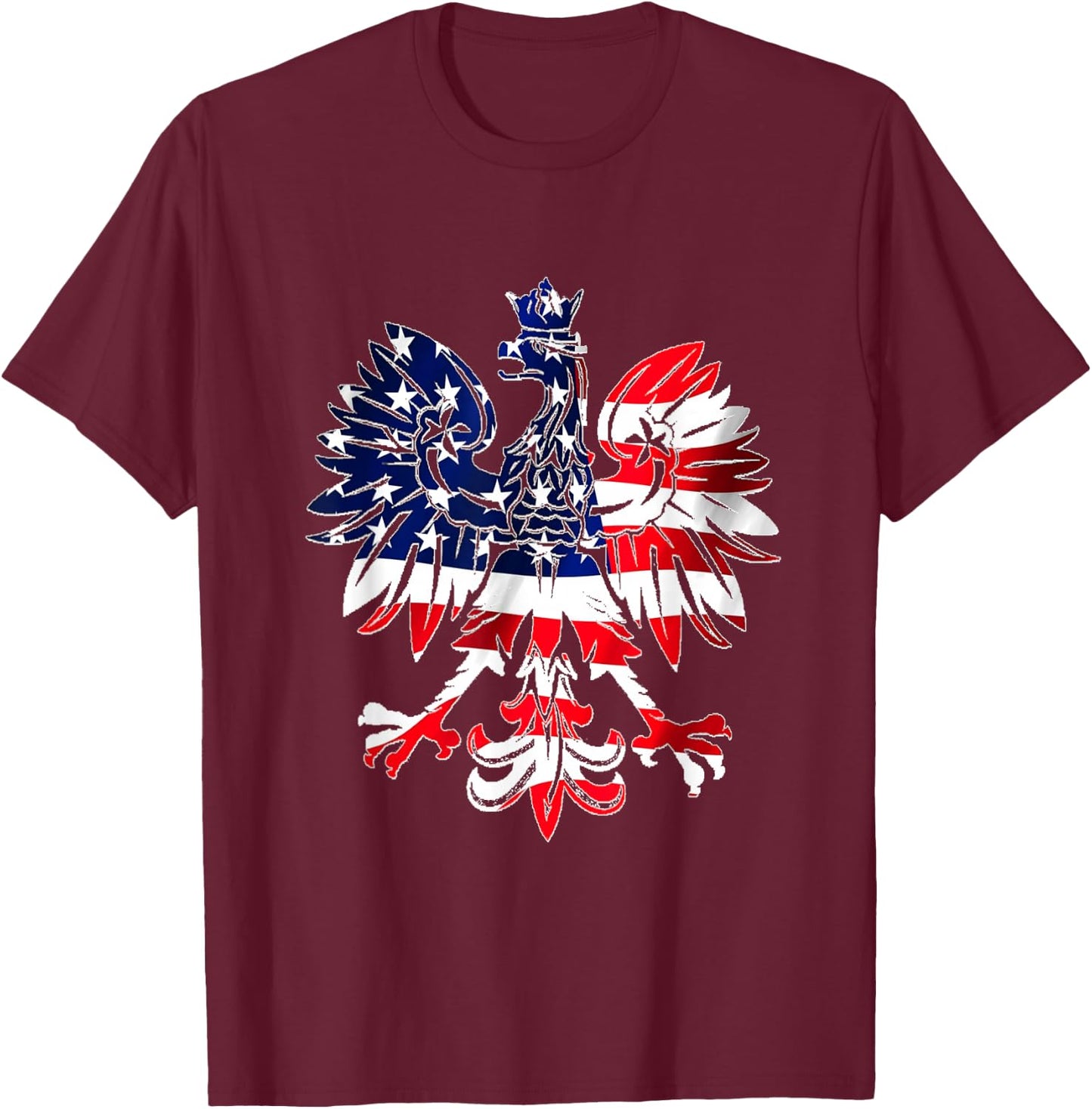 Dyngus Day Shirt Polish Eagle American Flag Poland USA T-Shirt - T-Shirt | Maroon