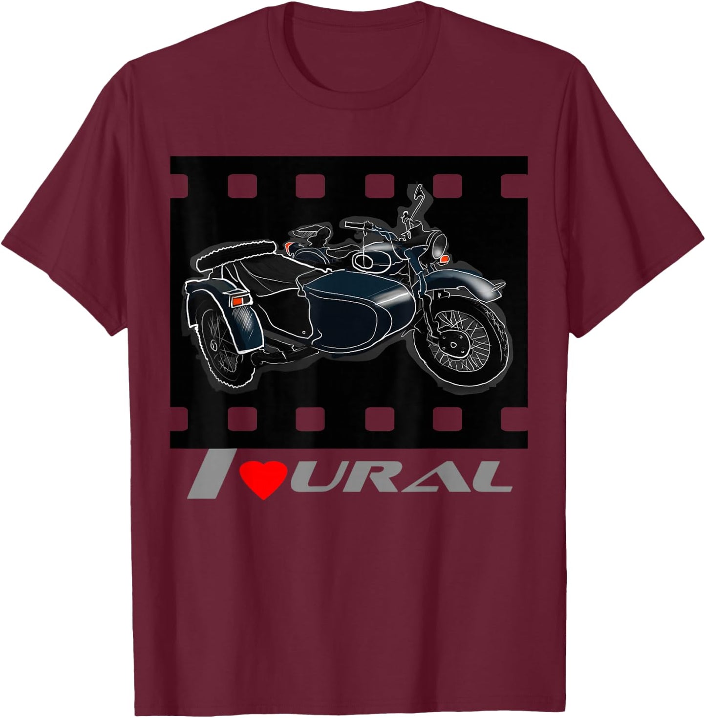 I love URAL for russian retro motorcycles lovers T-Shirt - T-Shirt | Maroon