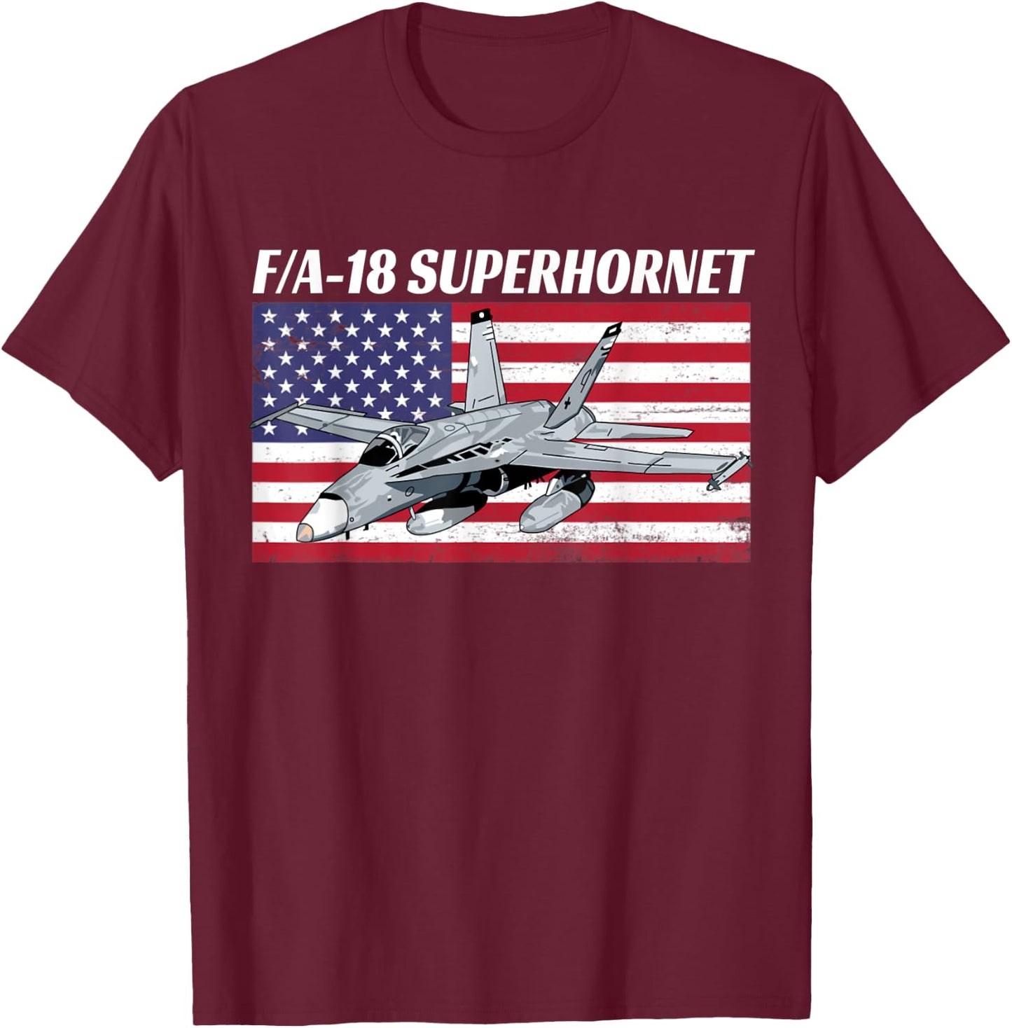 Patriotic American Naval F/A-18 Superhornet In Action. Kids Men T-Shirt - T-Shirt | Maroon