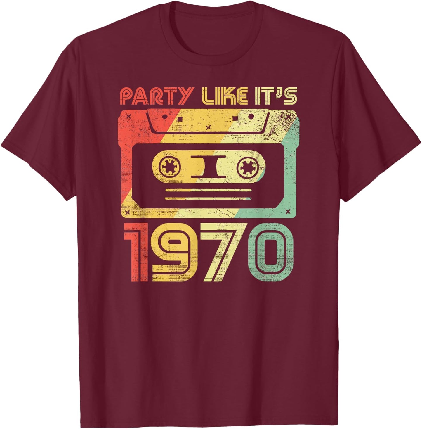 Party Like It's 1970 Retro 70s Party Outfit Costume T-Shirt - T-Shirt | Maroon