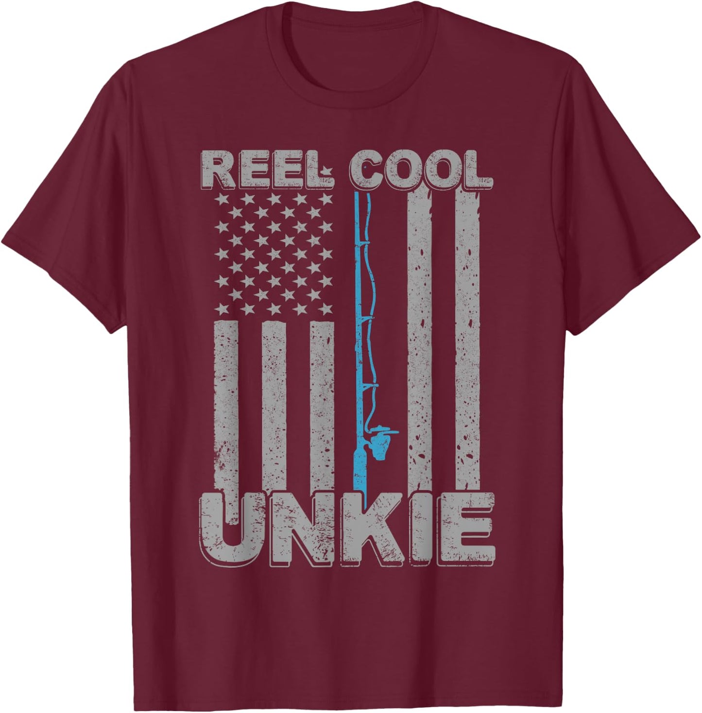 Reel Cool Unkie Uncle Fishing Fathers Day T-Shirt - T-Shirt | Maroon