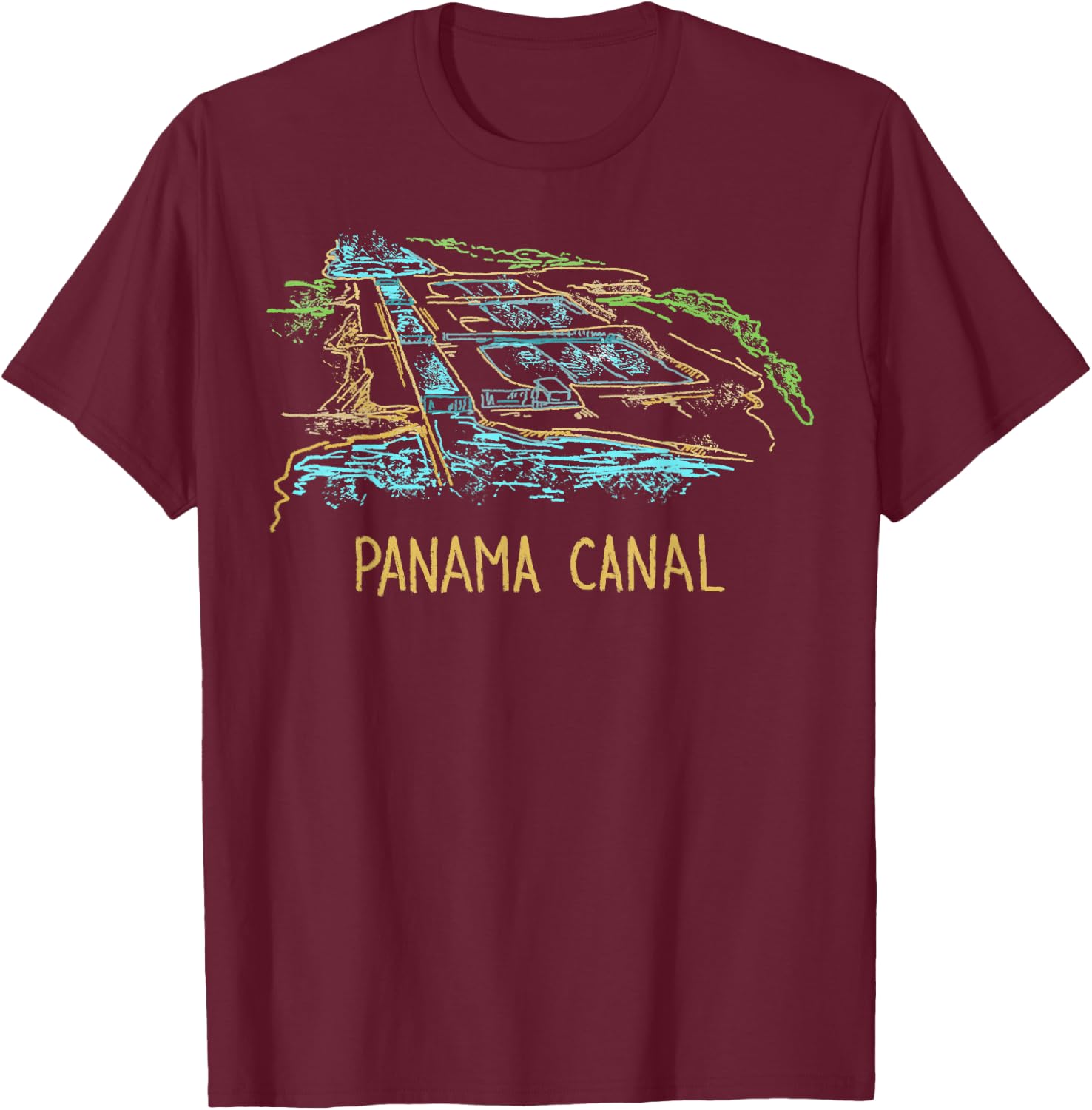 Panama Canal T-Shirt - T-Shirt | Maroon