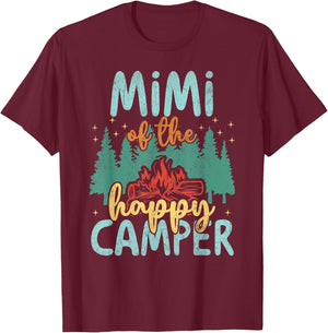 Mimi of Happy Camper 1st Birthday Party Retro Mimi T-Shirt - T-Shirt | Maroon