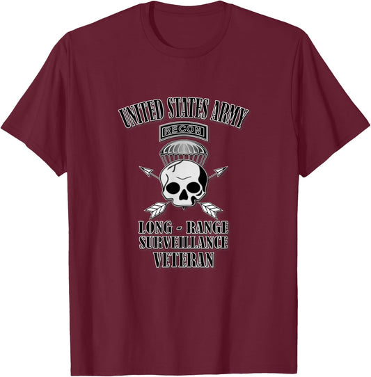 US Army Long-Range Surveillance Veteran (Front Design) T-Shirt - T-Shirt | Maroon