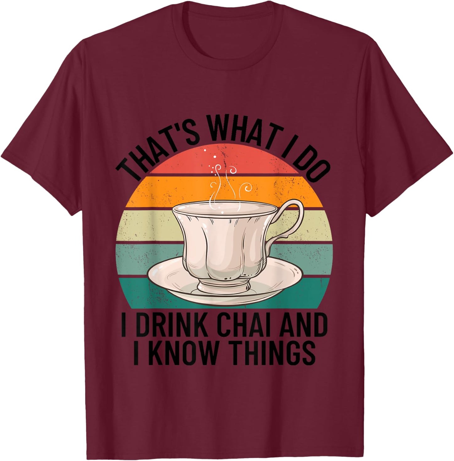Funny Desi Tea Pakistani Indian Hindi Chai Lover Men Women T-Shirt - T-Shirt | Maroon
