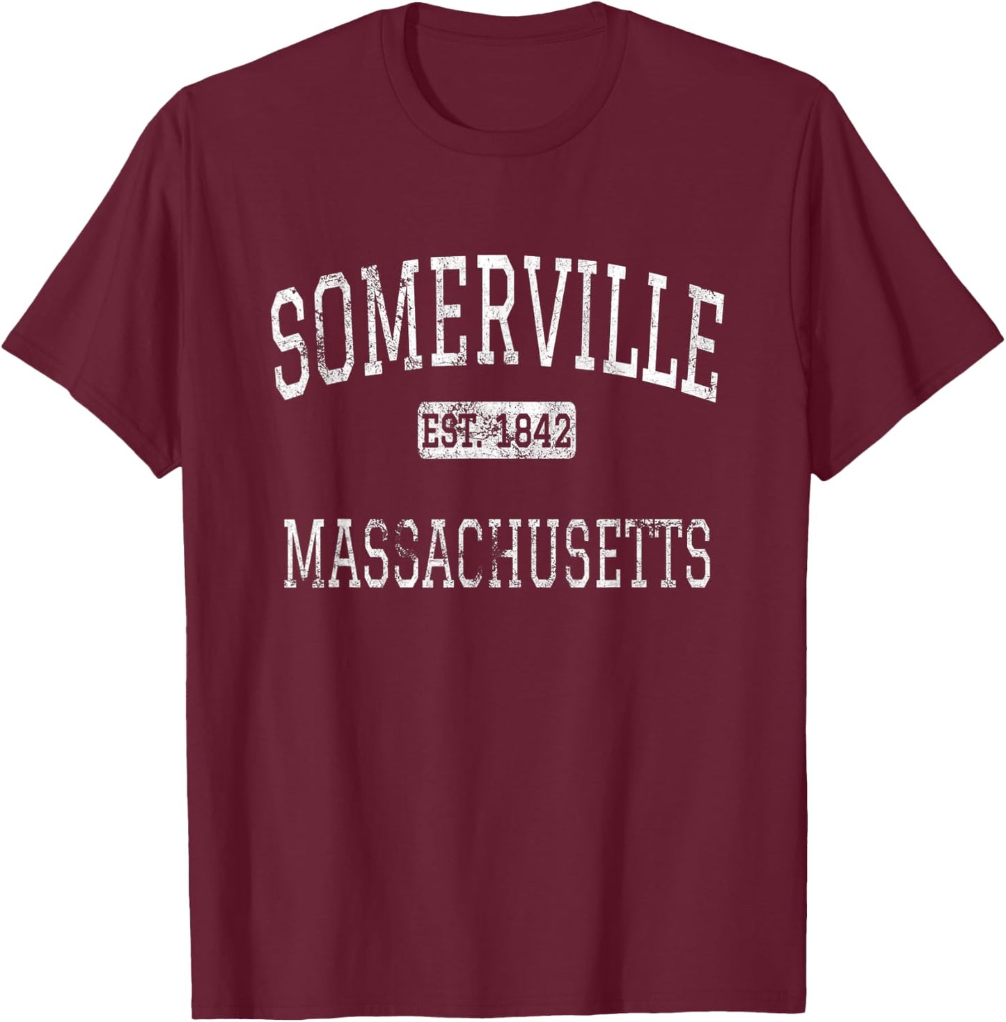 Somerville Massachusetts MA Vintage T-Shirt - T-Shirt | Maroon