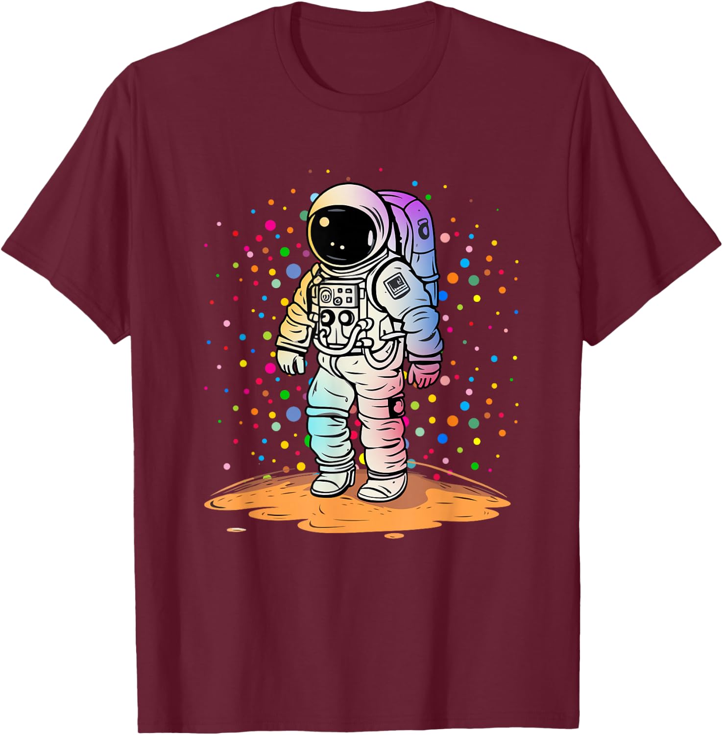 Funny Astronaut Polka Dots Lover Happy Dot Day Girl Boy Kid T-Shirt - T-Shirt | Maroon