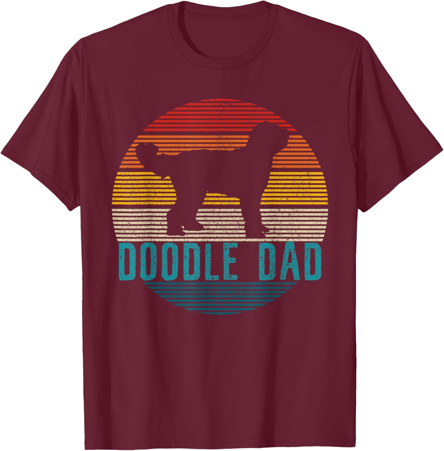 Doodle Dad - Vintage Goldendoodle Dog Owner Funny Gift T-Shirt - T-Shirt | Maroon